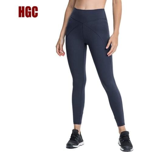 Yoga Pants Naked-feel Fabric Squat Proof Sport Leggings High Waist Pocket Elastic GYM Fitness Nylon Buttery-Soft Workout Bottoms
