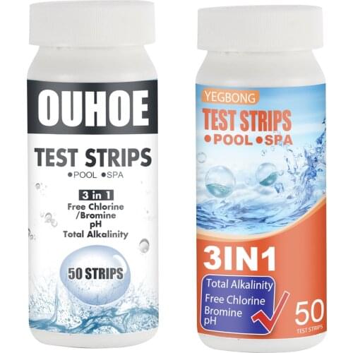 Household Water Quality Test PH Test Strips 3-in-1 50PCS Drinking Water PH Test Strips Swim Pool Test Strips