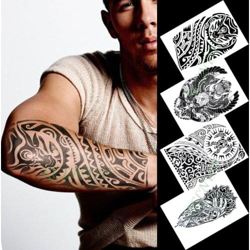 Waterproof Temporary Tattoo Sticker skull owl dragon animal totem tatto flash tatoo fake tattoos for men women