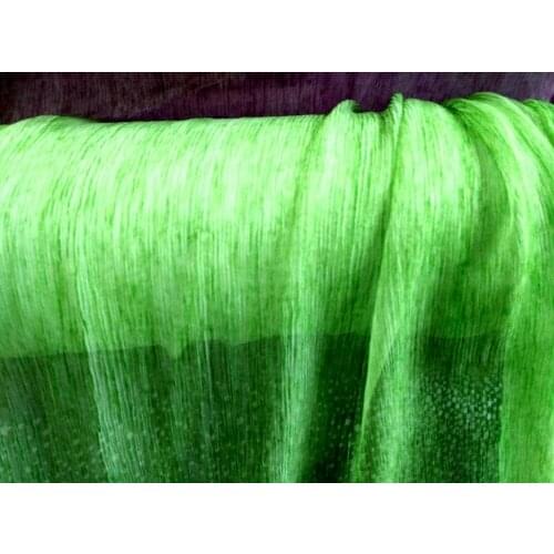 Green block print French Lace Chiffon Fabric For Sewing Woven Material Textile Tulle Dress 100% Silk Fabric 8mm tecidos