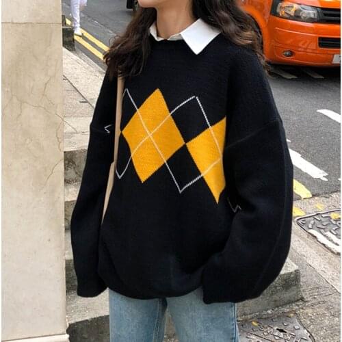 Womens Sweater Winter Fashion Casual Rules Jacket Womens Long-sleeved Korean Extra-large Pullover Pullover