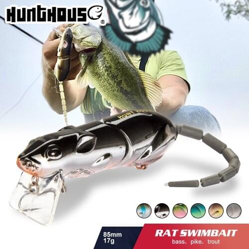 Hunthouse hard fishing lures rat bait leurres for bass pike trout jointed bait pro Lure hard swimbait predator pro bbz-1 rat