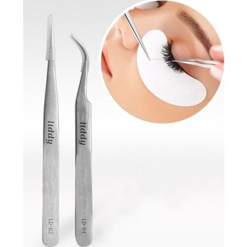 1pcs Silver Straight Curved Eyelash Curler For Qrafting False Eyelashes With Stainless Steel Tweezers Nail Makeup Tools