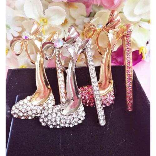 10pcs/lot Min.$15 (Mixed Order) Crystal heels shoes bow bowknot Pendant Charms Rhinestones cell phone case DIY Alloy Decoration