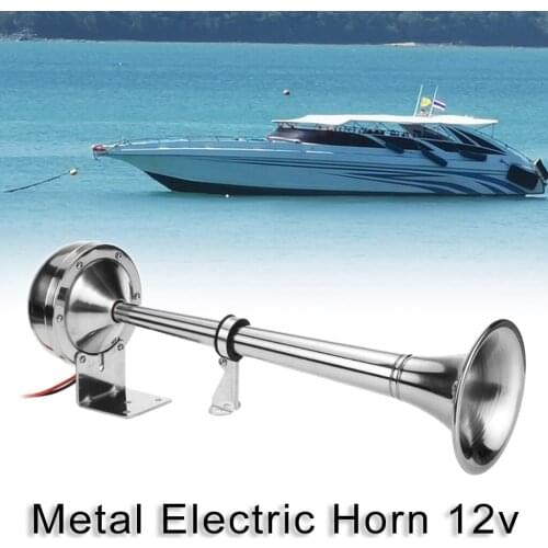 12V Single Trumpet Air Horn Chrome Plated Super Loud 125db