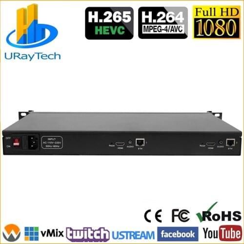 1U Rack HD 1080P 1080i 2 In 1 HDMI Video Encoder IPTV Encoder 2 Channels Live Streaming RTMP Encoder Hardware HDMI To H.264 H264