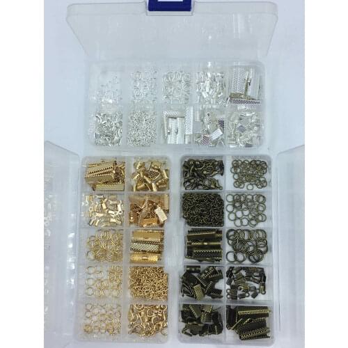 200 Pieces 4 Color Ring/Lobster Clasp/Tail Chain/Clip Buckle Kit Box Case For Jewelry Necklace Leather Craft Handmade Diy Decor