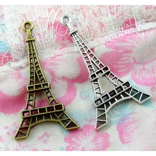 40pcs Charms eiffel tower paris 24*44.5MM Antique pendant fit Vintage Antique Silver Plated Bronze DIY bracelet necklace