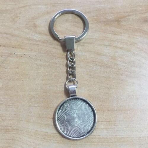 5PCS/Lot Vintage Key Chains 25mm Round Cabochon Setting DIY Blank Cabochon Keychain Handmade Key Chains