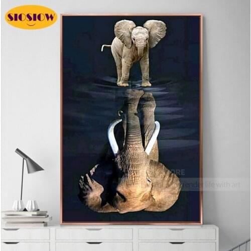 5d Diy Diamond Painting Elephant Animals Full Square Round Drill 3D Diamond Mosaic Embroidery Cross Stitch Kits Decor Home Room