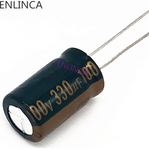 2pcs/lot T19 high frequency low impedance 100v 330UF aluminum electrolytic capacitor size 13*20 330UF 20