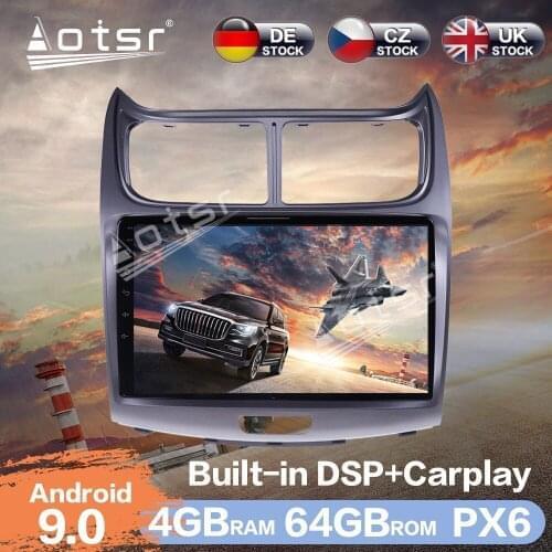 Aotsr Android 9.0 4+64G Car Radio Player GPS Navigation DSP Car Auto Stereo Video HD Multimedia For Chevrolet Sail 2009 - 2017