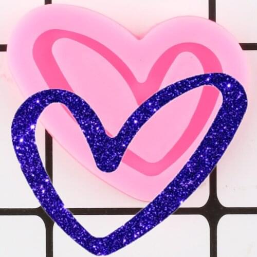 Shiny Heart Silicone Mold Jewelry Making Epoxy Resin Molds Decoration Keychain DIY Handmade Charms Molds Pendant Polymer Clay