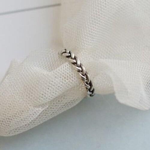 Large Vintage Twist Chains Rings For Women Men Charm Male Retro Gothic Jewelry Drop Shipping