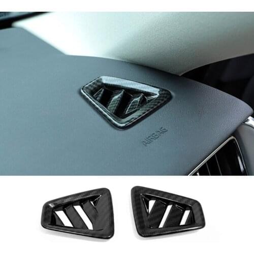For Volvo XC60 2018 2019 Car Front Small Air Outlet Decoration Cover Trim ABS Carbon fibre Auto Interior Accessories Styling