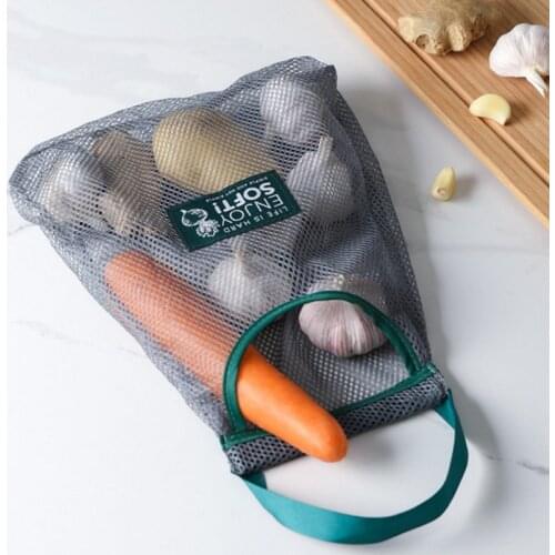 Fruit Vegetable Garlic Onion Hanging Storage Bag Storage Hanging Bags Reusable Mesh Bags Home Organizer Kitchen Accessories