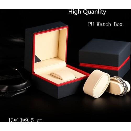 New Single PU Leather Watch Boxes Case High Quality Blue Watch Organizer Watch Storage Package Jewelry Gift Case