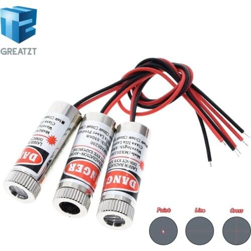 650nm 5mW Red Point / Line / Cross Laser Module Head Glass Lens Focusable Focus Adjustable Laser Diode Head Industrial Class