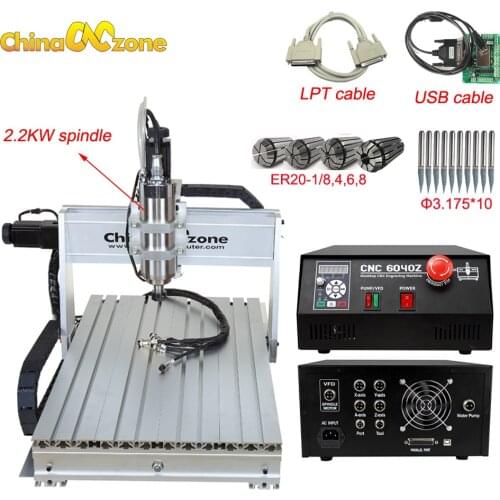 CNC Router Engraver 6040 Mini CNC Machine 2.2KW Spindle 3axis USB CNC Carving Wood Engraving Milling Machine Manufacturer