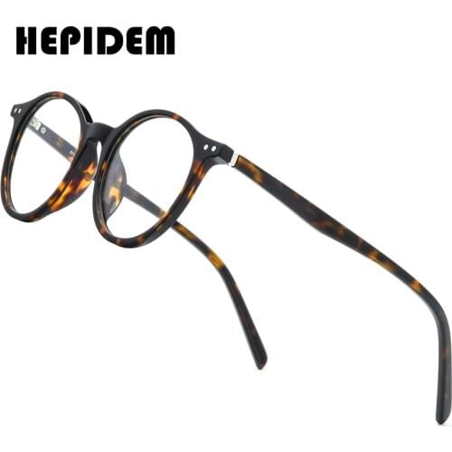 HEPIDEM Acetate Optical Glasses Frame Women 2020 Vintage Round Eyeglasses Men Myopia Prescription Nerd Spectacles Eyewear 9116