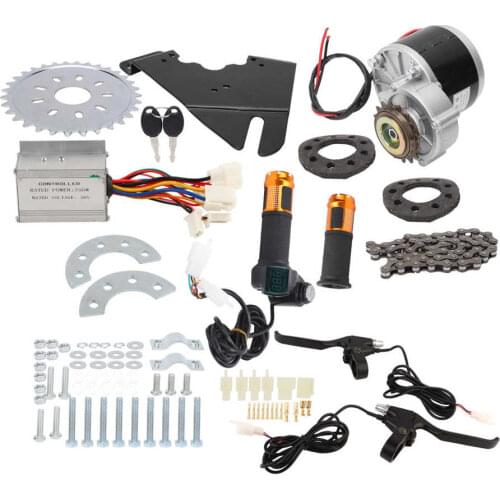 36V 250W 350W Electric Bike Motor Brush Controller Throttle Chain Brake Lever Kit for 22-28in Bicycle Electric Conversion Kit