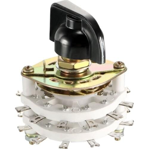 Uxcell Band Channel Selector Rotary Switch 2P4T 6P3T 2P11T Select Table 1/2 Deck 10/24pin Rotary Switch w Knob Used On Radio TV