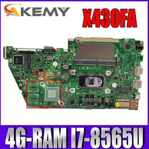 X430FA Mainboard For ASUS X430FA X430F A430F S4300F Laptop motherboard Motherboard W/ I7-8565U 4G-RAM