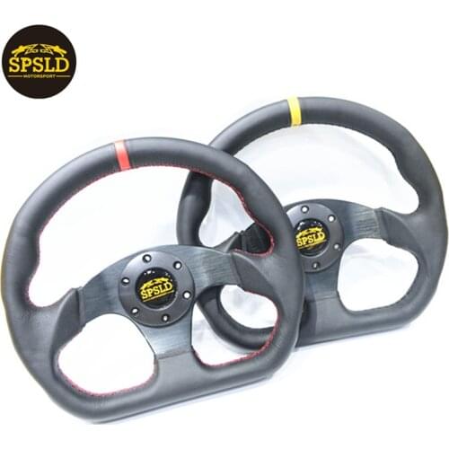 SPSLD modified racing 13 "320mm flat drift steering wheel / Leather steering wheel