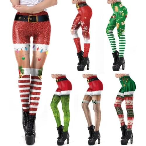 VIP FASHION New 3D Digital Christmas Leggins Cosplay Sexy High Waisted Workout Capri Leggings Printed Fitness Legging Women Pant