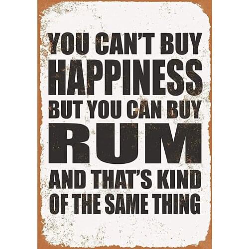 NGFD You Can't Buy Happiness But You Can Buy Rum Vintage Metal Sign 8x12 inch
