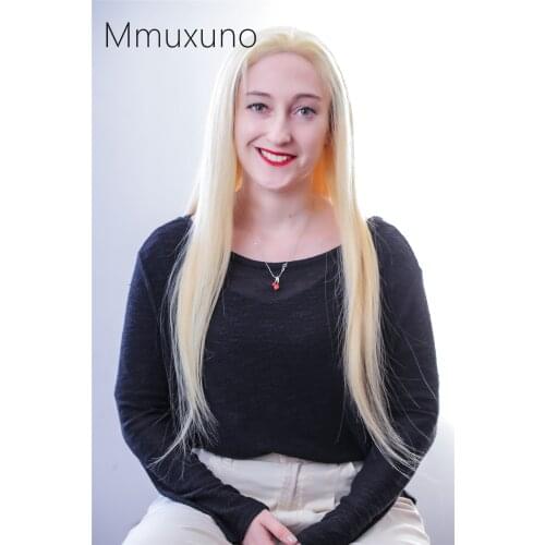 Mmuxuno Nadula Hair 13*4 Blonde Lace Frontal Wig 130% Density Brazilian Straight Human Hair Wigs 613 Lace Front Wigs