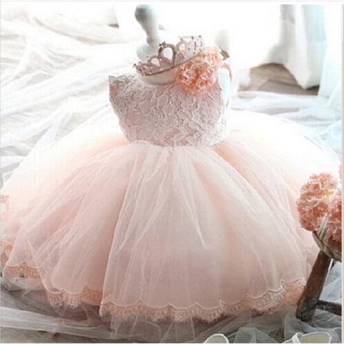 Newborn Baby Girl Christening Gown Kids Party Dress For Girl Wedding Puffy 1 Year Birthday Outfits Baptism Clothes Little Girl
