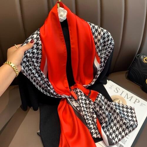 2021 new spring ladies scarf high quality shawl silk fashion scarf headscarf beach sunscreen bag headscarf scarf 40cm*160cm