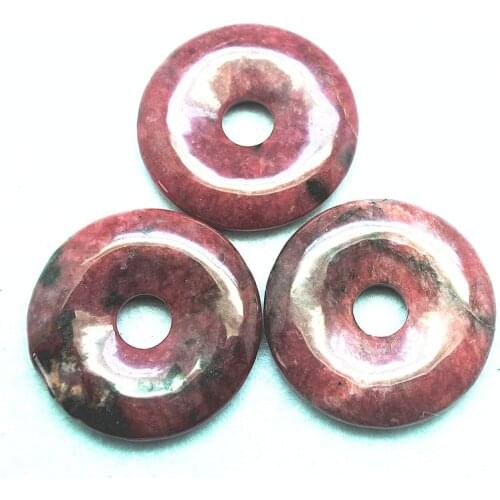 2pcs nature rhodonite stone pendants round shape size 40mm for women pendants making diy jewelry findings free shipping
