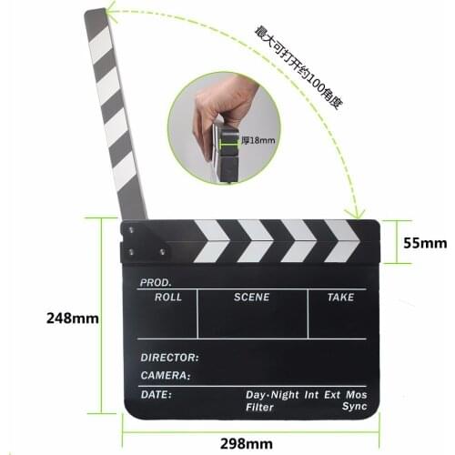 Big size Photogrpahy Props black film Clapperboard Director TV Film Cut Movie Action board film clap Scene Clapper Slate