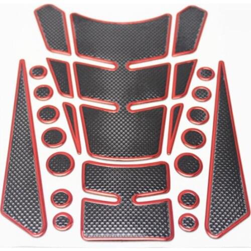 Motor Fuel Gas Petrol Tank Rubber 3D Badge Decal Sticker Red And Black For Yamaha/Kawasaki/Honda/Suzuki