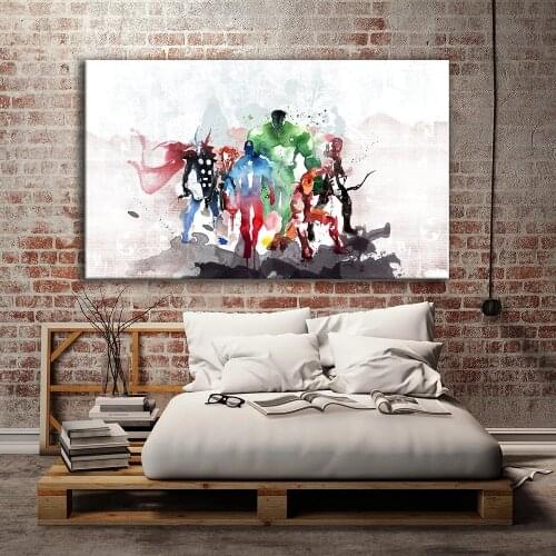 Marvel Super Heroes Avengers Retro Posters And Print Canvas Wall Art Large Comics Picture Living Room Nordic Home Decor Cuadros