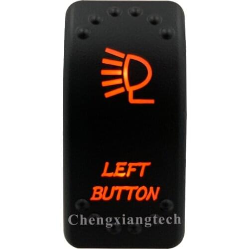 Orange Led Light - Car Boat Caravan Marine Rocker Switch- Laser Eatched- Left Button- for Carling ARB NARVA 4X4 -Waterproof