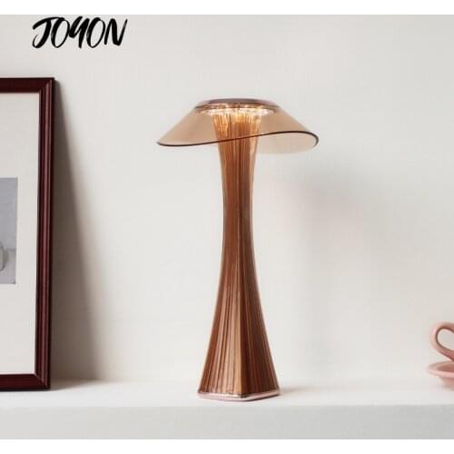 LED Desk Lights Dimmable Protection Eyes USB Charging Smart Touch Switch Bedside Lamp Transparent Crystal Creative Table Lamps