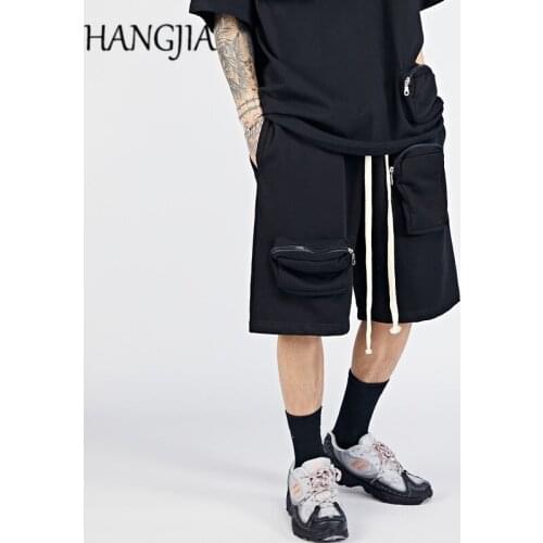 High Street Vibe Drawstring Loose Sports Shorts Fashionable Pockets Cargo Shorts Summer Men Women Casual Five-point Pant
