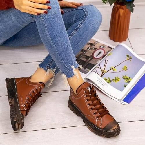 Tonar Ewan Tan Skin Lace-Up Women Boots Elegant and Comfortable Winter Trend New Season Fashion