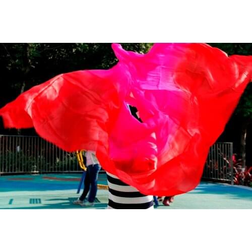 2016 high quality cheap dance veils womens sexy 100% silk belly dance veil wholesale red+rose