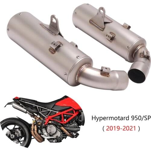 For Ducati Hypermotard 950/950 SP 2019-2021 Exhaust Pipe Motorcycle Slip-on Muffler with Removable DB Killer Stainless Steel