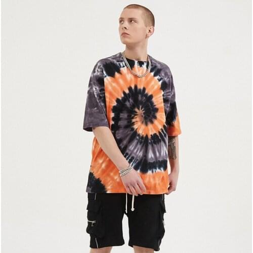 High quality contrast color tie-dye t shirts mens popular T shirt plus size tops