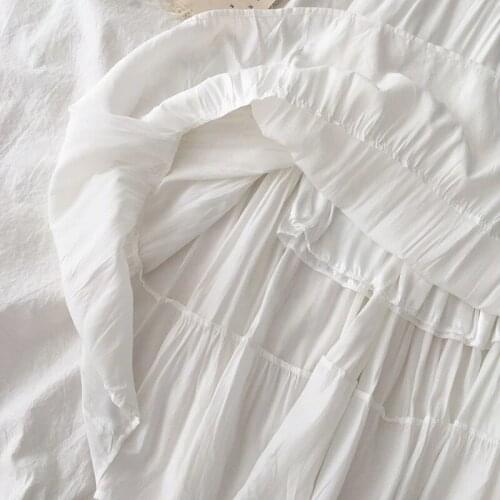 Spring, summer and autumn OL Harajuku kawaii pure color top womens new womens fashion casual sexy skirts wavy folds female