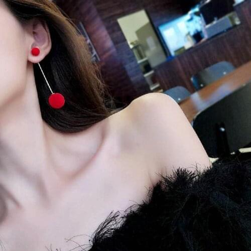 Earrings Women Plush Ball Drop Fashion Velvet Round Tassel Dangle Jewelry Long