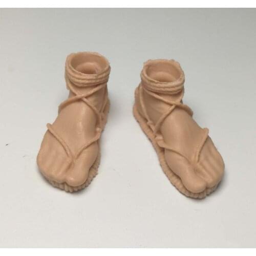1/6 Scale Japanese Samurai Warrior Unpainted Sandles Shoes Models for 12''Action Figures Bodies Accessories