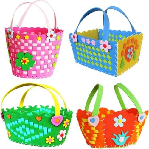 1Pc EVA Handmade Woven Paste Basket Childen Toy DIY Handicrafts Girl Gifts Sticky Kindergarten Material Kids DIY Crafts Toys