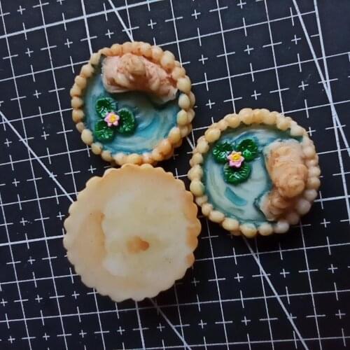 1pcs/lot Resin garden lotus flower pool 28mm Ornaments Micro landscape Ornaments Creative Home Gardening Decorations