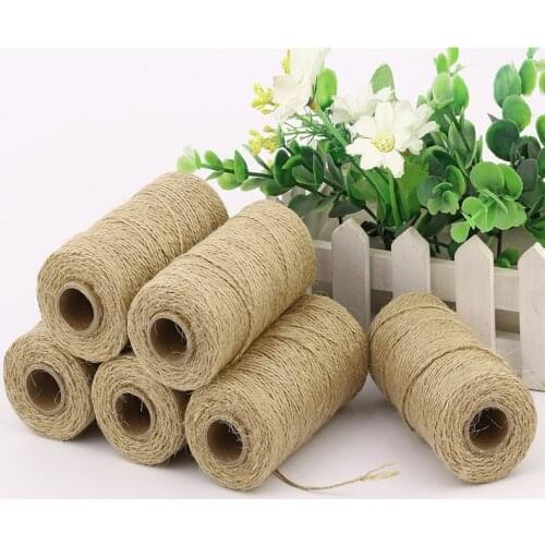 100Meters/Roll Hemp Linen Cords Handmade Hemp Rope To Tie Burlap Twine Rope String DIY Craft Decoration